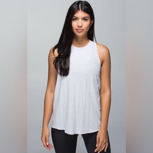 Lululemon All Tied Up Tank (Prima Cotton) Heathered Cool Breeze Gray Size Small - Picture 2 of 10